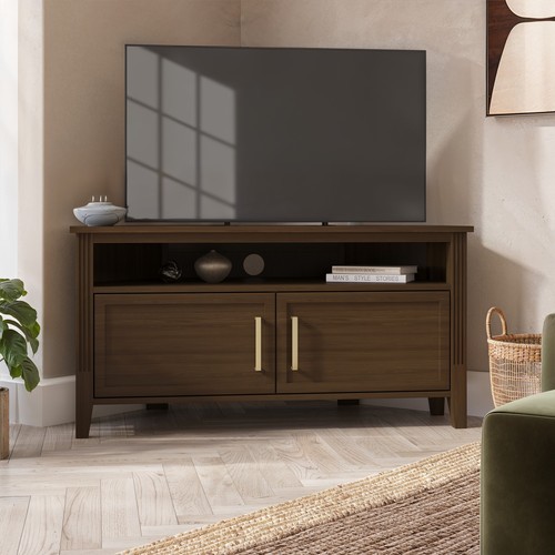Corner walnut stand - walnut, with