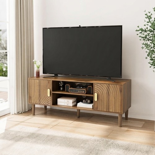 Elegant walnut stand mid - stand,