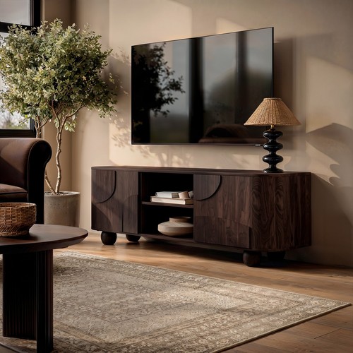 Large walnut effect stand - large,
