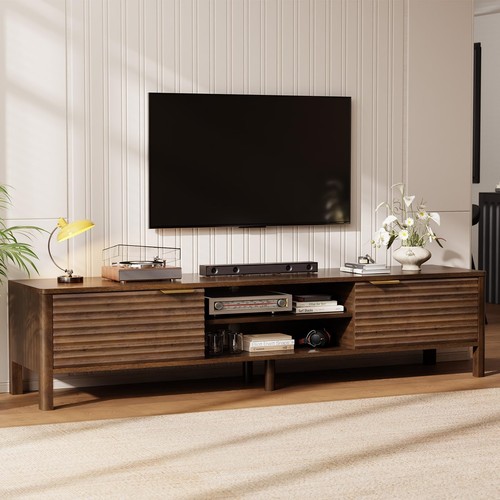 Walnut unit wooden tv - walnut,