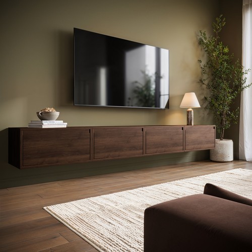Large walnut floating wall - large,